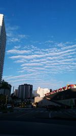 City street against blue sky