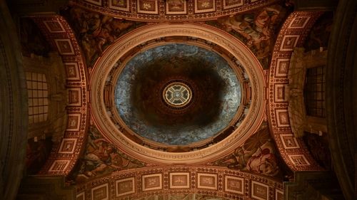 Low angle view of ornate ceiling of building