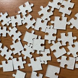 High angle view of art on table