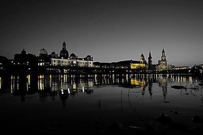 Reflection of buildings in water
