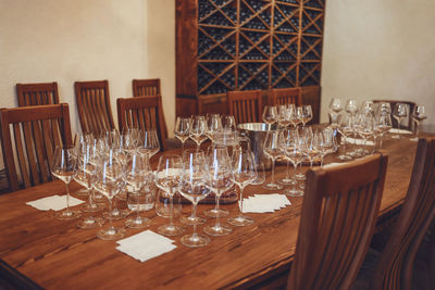 High angle view of place setting on table