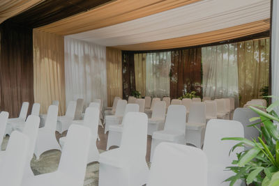 Empty chairs and tables