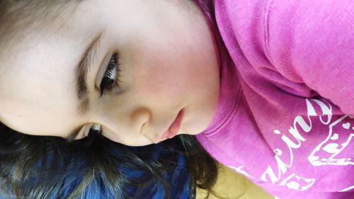 Close-up portrait of cute girl