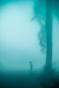 Person standing in sea