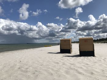 Scenic view of beach against sky