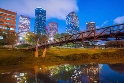 Reflection of buildings in water