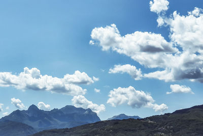 Low angle view of mountain against sky