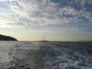 View of sea against cloudy sky
