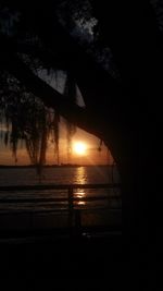 Scenic view of sunset over sea