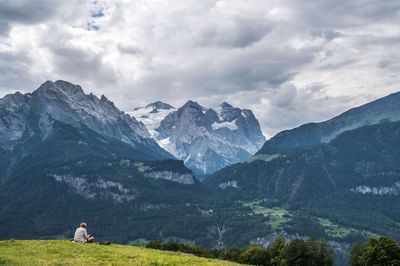 Landscape at hasliberg and jungfrau mountains, switzerland