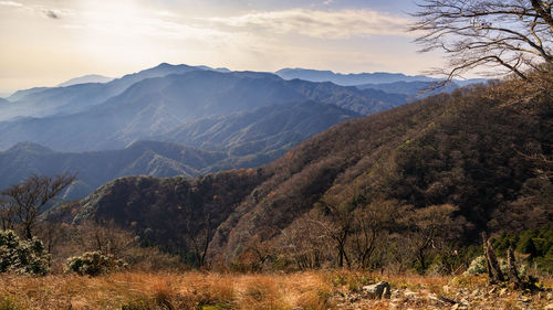 Scenic view of mountains against sky