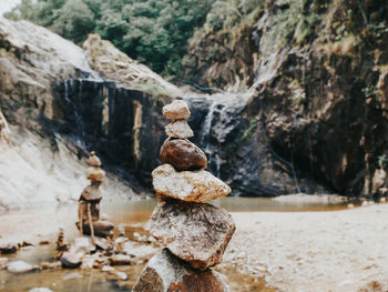 Stack of stones on rock