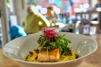 Close-up of meal served in bowl