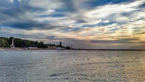 View of sea against cloudy sky