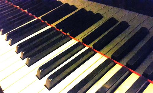 Close-up of piano keys