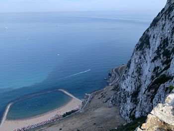 High angle view of beach against sky