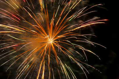 Long exposure of a fireworks at the turn of the year