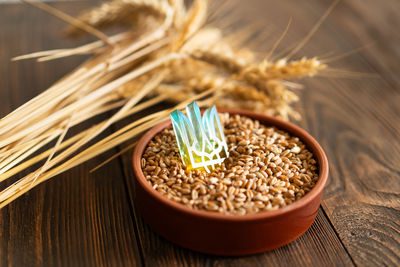 Close-up of food on table