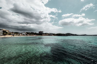 View of sea against cloudy sky