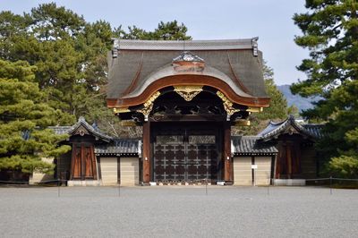 Low angle view of temple against sky