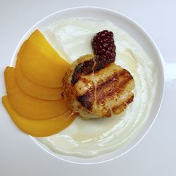 High angle view of breakfast in plate