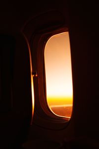 View of through airplane window