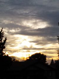 Scenic view of cloudy sky at sunset