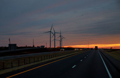 Road against sky during sunset