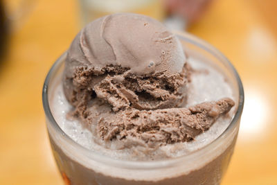 Close-up of ice cream in glass