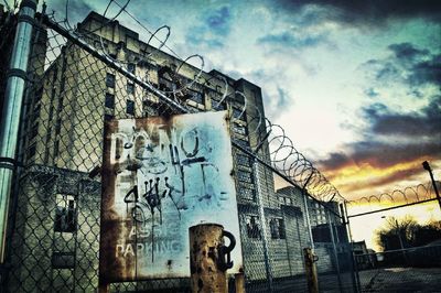 Low angle view of graffiti on building