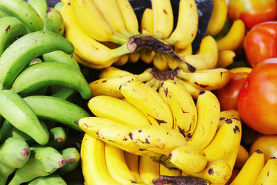 High angle view of fruits for sale in market