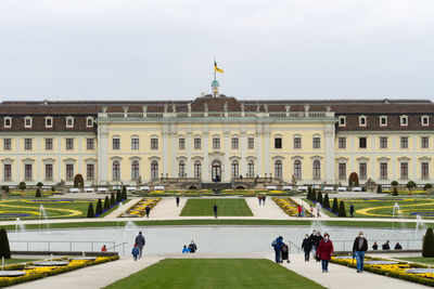 Group of people in front of building