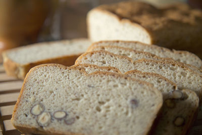 Close-up of bread on table