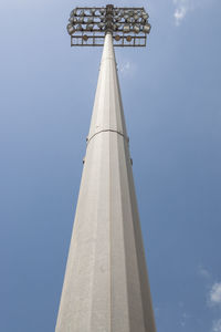 Low angle view of building against blue sky