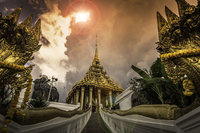 Panoramic view of temple building against sky