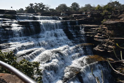 Scenic view of waterfall