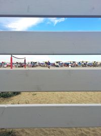 View of people against cloudy sky