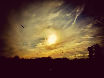 Silhouette of landscape at sunset