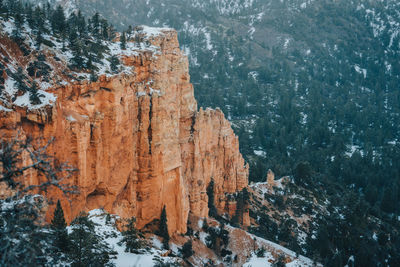 Scenic view of rock formation during winter