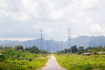 Scenic view of green landscape against sky