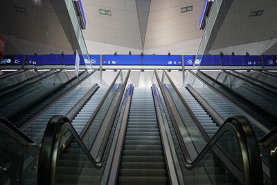 Low angle view of escalator at subway station