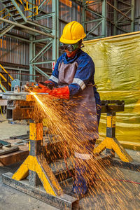 Man working at construction site