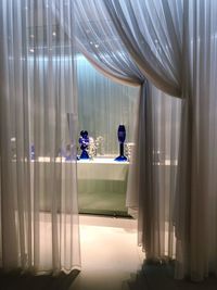 Reflection of light on glass window at home