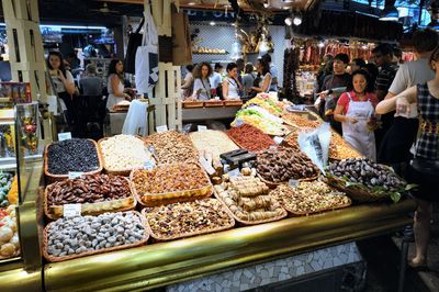 People at market stall