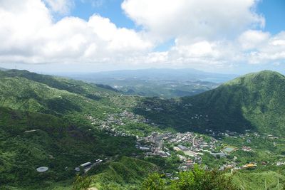 Scenic view of mountains against sky