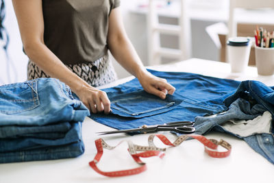 Circular economy. sustainable fashion. reuse, repair, upcycle. denim upcycling ideas, repair and