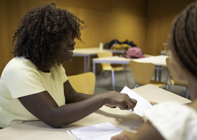 Curly writing on book at home