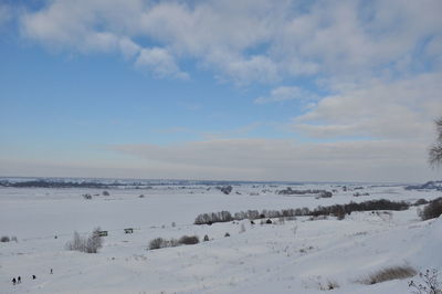 Scenic view of snow against sky