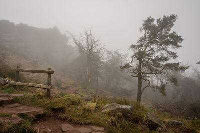 Temperature inversion at the roaches n the staffordshire, peak district national park, uk.