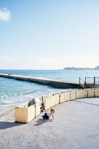 Scenic view of beach against sky